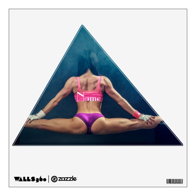 Female Fitness Model Split Thunder_Cove Wall Decal (Front)