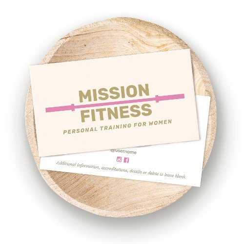 Female Fitness Personal Trainer  Pink Business Card