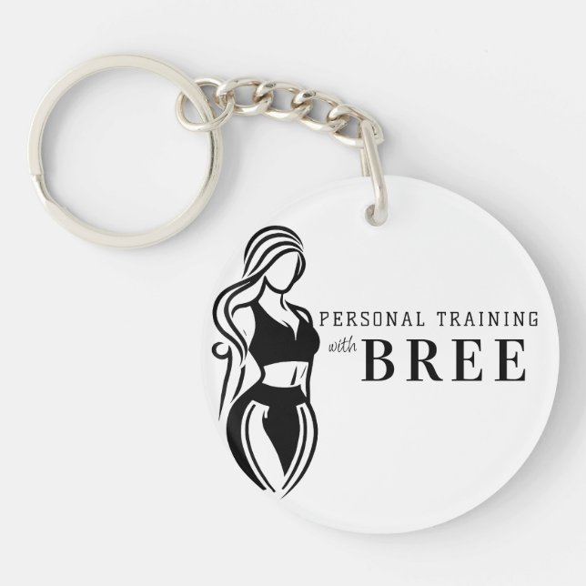 Female Fitness Personal Training Minimalist Keychain (Front)