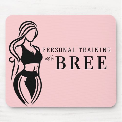 Female Fitness Personal Training Minimalist Pink Mouse Pad