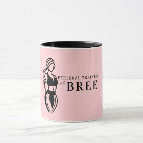 Female Fitness Personal Training Minimalist Pink Mug
