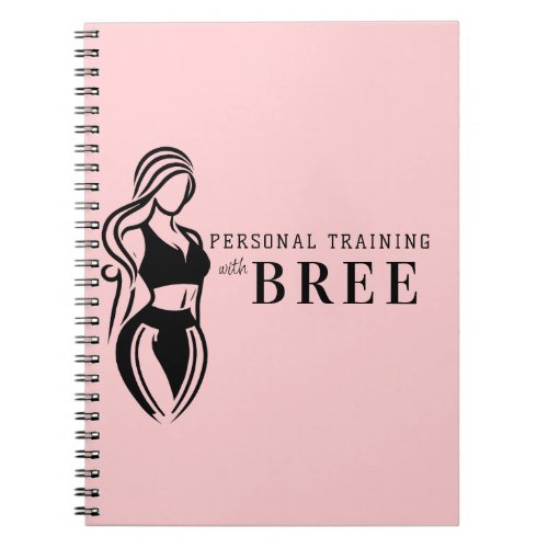 Female Fitness Personal Training Minimalist Pink Notebook