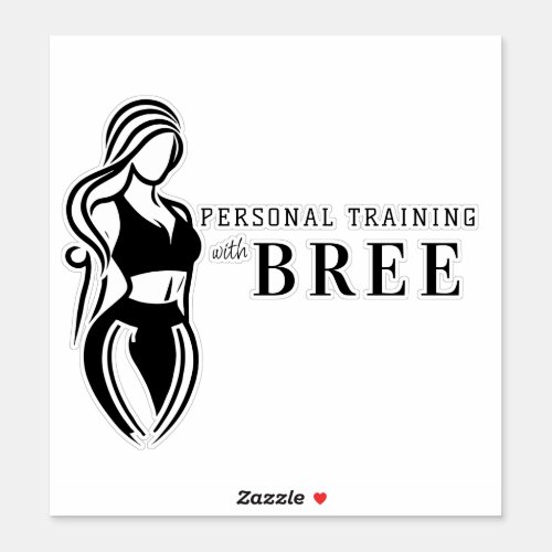 Female Fitness Personal Training Minimalist Pink Sticker