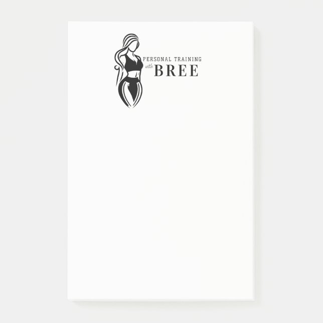 Female Fitness Personal Training Minimalist Post-it Notes (Front)
