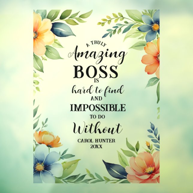female floral amazing boss, best boss thanks sign (Sheet 3)