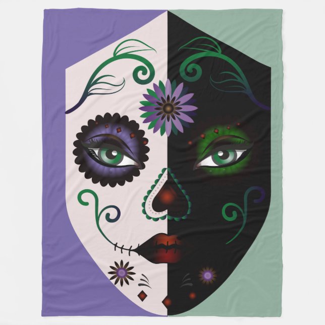  Female Flower Fantasy Skull Blankets (Front)