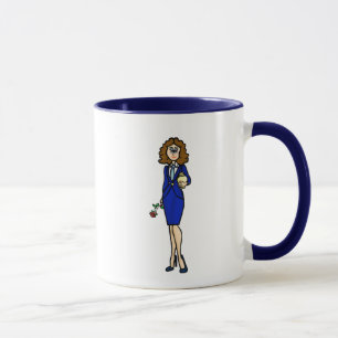 Female Funeral Director Holding Urn Mug