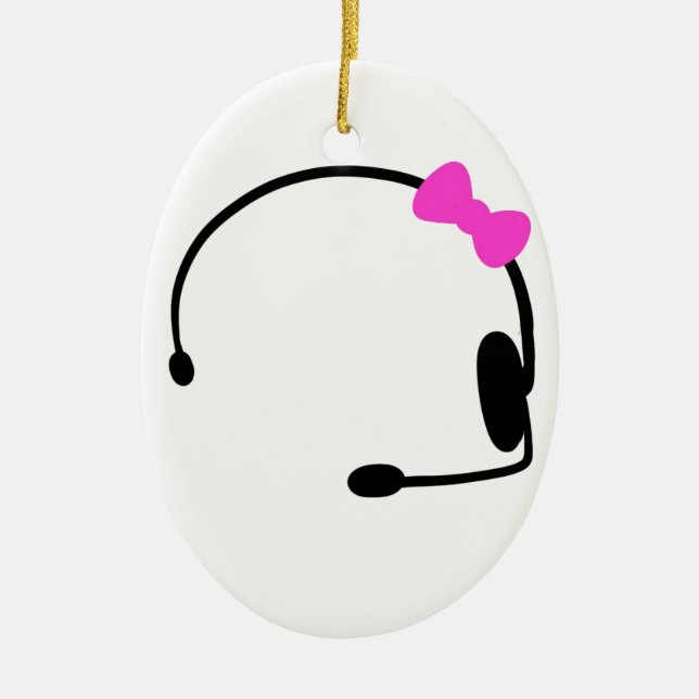 Female Gamer Ceramic Ornament (Front)