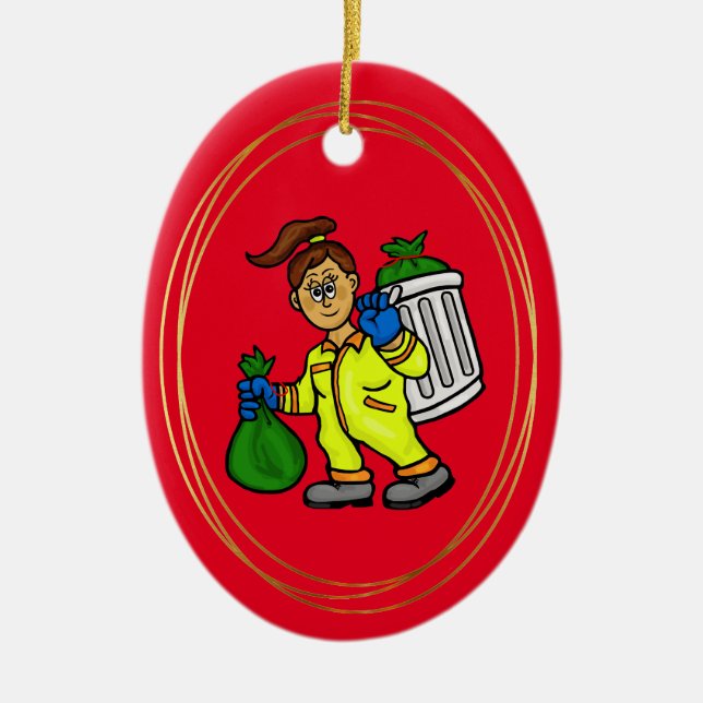 Female Garage Collector Christmas Ornament (Front)