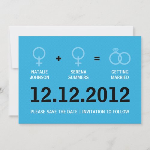 Female Gay Marriage Save the Date