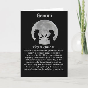 Female Gemini Zodiac Happy Birthday Card
