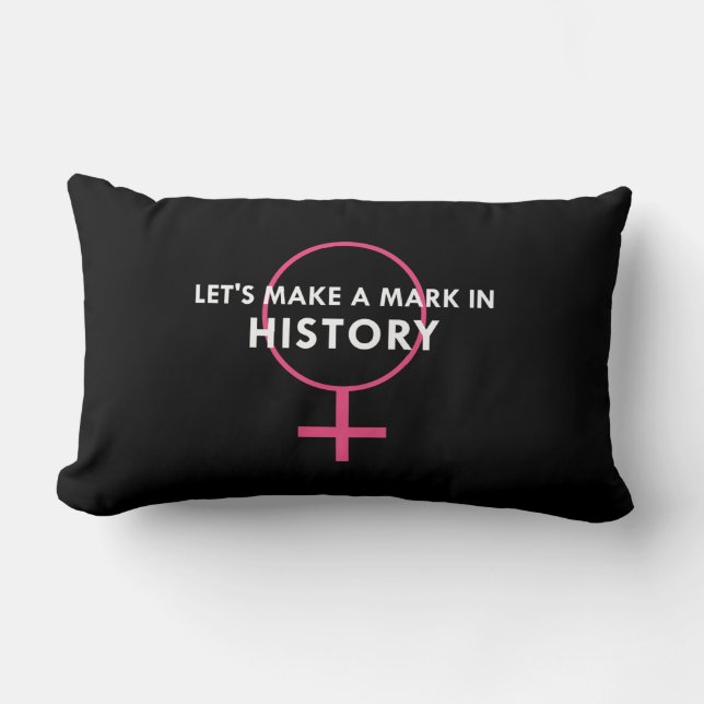 Female Gender Sign - Mark in History Quote Lumbar Pillow (Front)