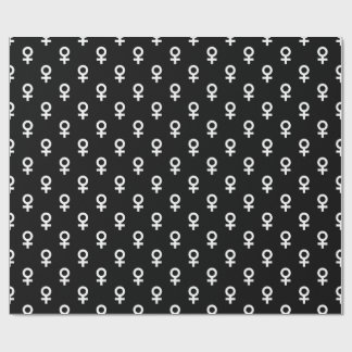 female gender symbol black white wrapping paper
