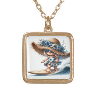 Female Gnome -Necklace Gold Plated Necklace