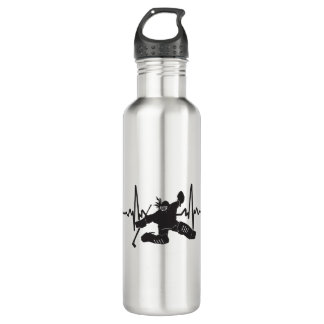 female goalie hockey heartbeat stainless steel water bottle