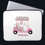 Female Golf Cart Personalize Laptop Sleeve<br><div class="desc">A charming unique golf cart -- some diamonds and glitter -- a tad over the top,  perhaps -- love it for yourself or special as a gift -- with your/her initials/monogram.   If you have any design questions or a special request,  please send an email to: charmdesignstudio@rcn.com</div>