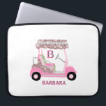 Female Golf Cart Personalize Laptop Sleeve<br><div class="desc">A charming unique golf cart -- some diamonds and glitter -- a tad over the top,  perhaps -- love it for yourself or special as a gift -- with your/her initials/monogram.   If you have any design questions or a special request,  please send an email to: charmdesignstudio@rcn.com</div>