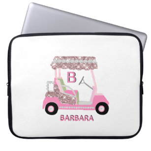 Female Golf Cart Personalize Laptop Sleeve