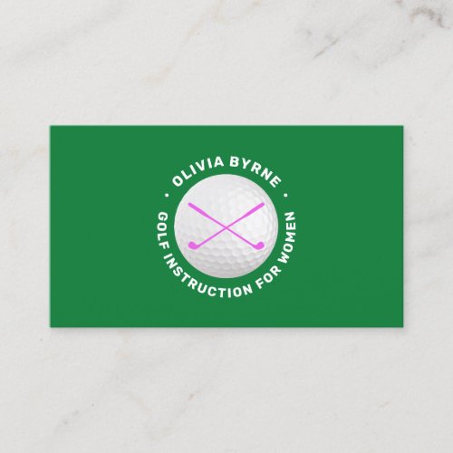 Female Golf Instructor Pro Business Card