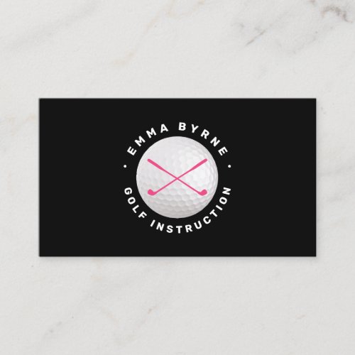Female Golf Instructor Pro Golf Clubs Business Card