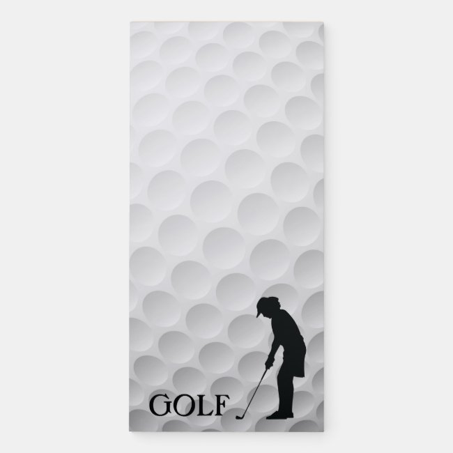 Female Golfer Design Fridge Notepad