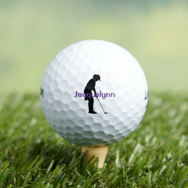 Female Golfer Design Golf Balls