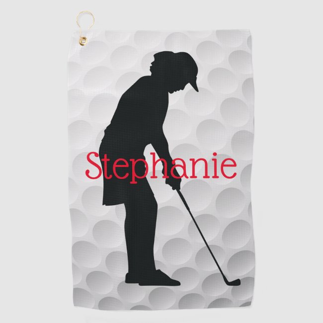 Female Golfer Golf Towel