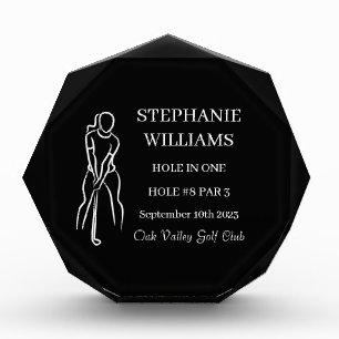 Female Golfer Hole in One Sport Winner Prize Acrylic Award