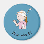 Female Golfer Magnet
