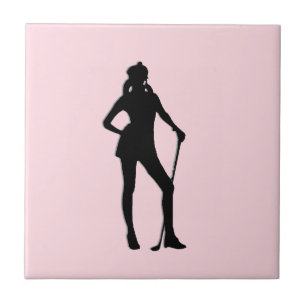 Female Golfer Pink Ceramic Tile