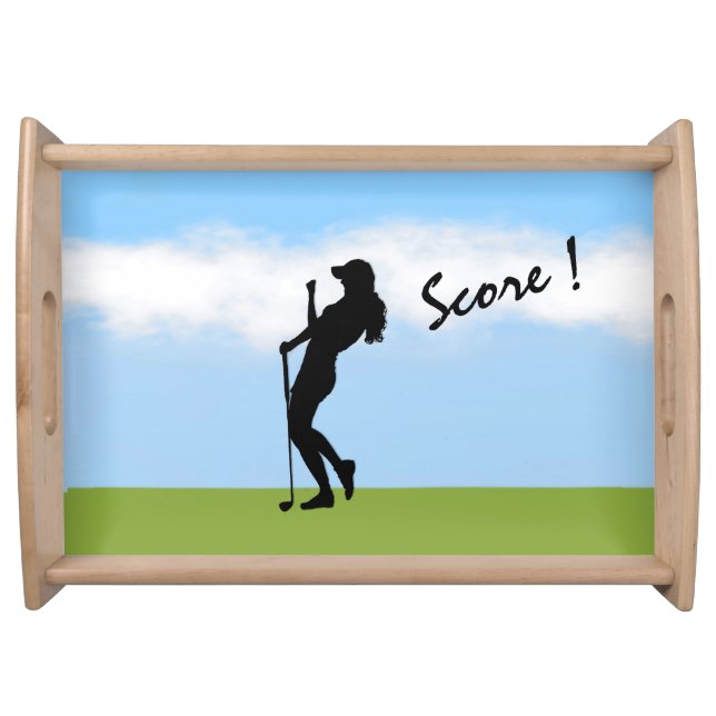 Female Golfer Scores Serving Tray (Front)