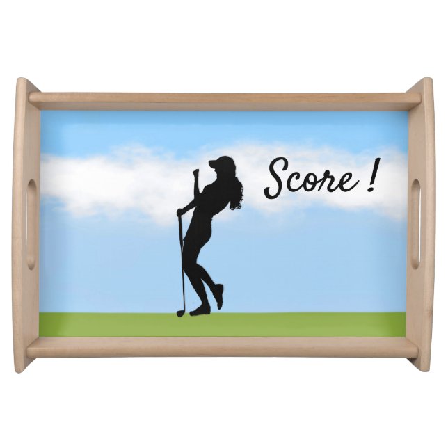 Female Golfer Scores Serving Tray (Front)