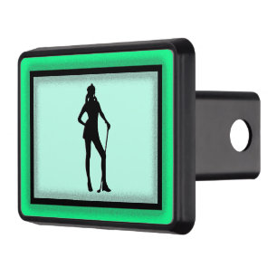 Female Golfer Sport Green Frame Hitch Cover