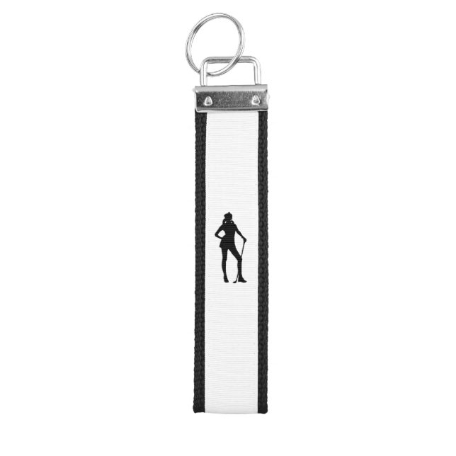 Female Golfer Sport Wrist Keychain (Keys on Top)