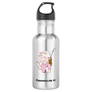 Female Golfer Stainless Steel Water Bottle