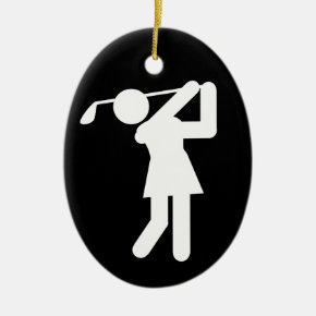 Female Golfer - Woman Golf Symbol Ceramic Ornament