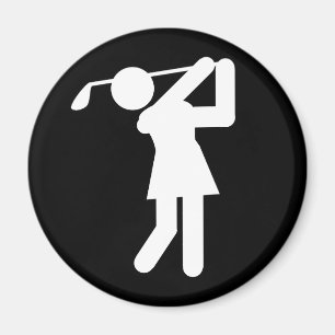 Female Golfer - Woman Golf Symbol Magnet