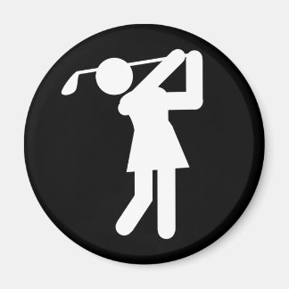 Female Golfer - Woman Golf Symbol Magnet