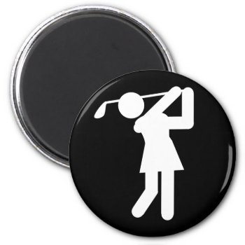 Female Golfer - Woman Golf Symbol Magnet by gravityx9 at Zazzle