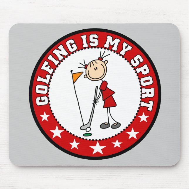 Female Golfing My Sport Mousepad (Front)