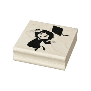 Female Graduate Rubber Stamp