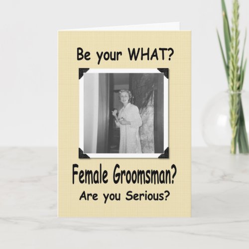 Female Groomsman Groomsmaid Card