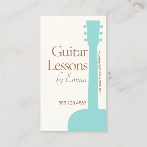 Female Guitar Teacher Guitarist Business Card