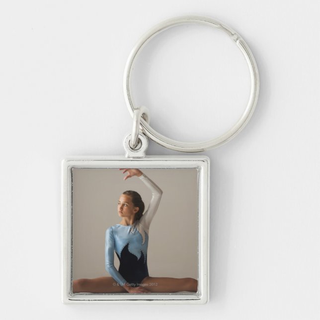 Female gymnast (12-13) performing splits keychain (Front)