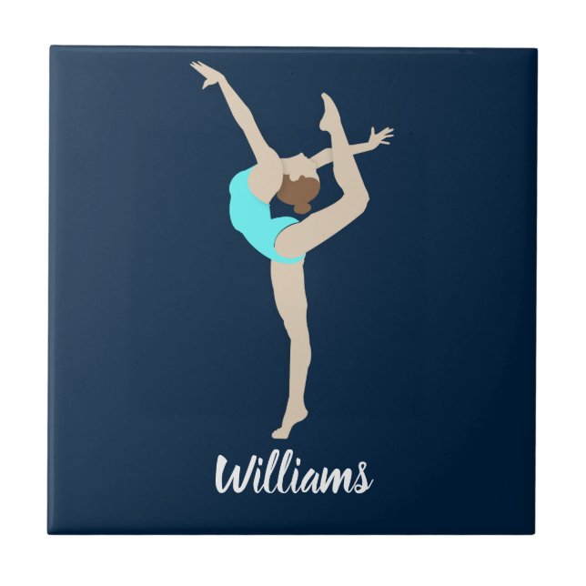 Female Gymnast Ceramic Tile (Front)