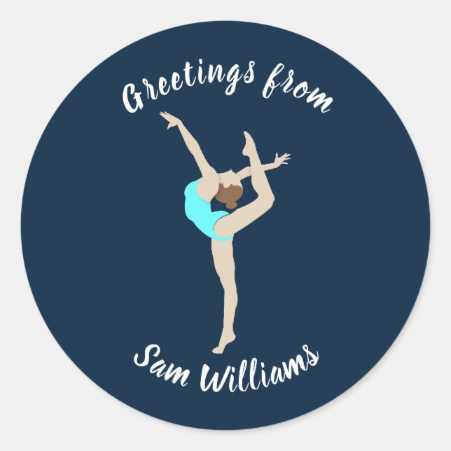 Female Gymnast Classic Round Sticker (Front)