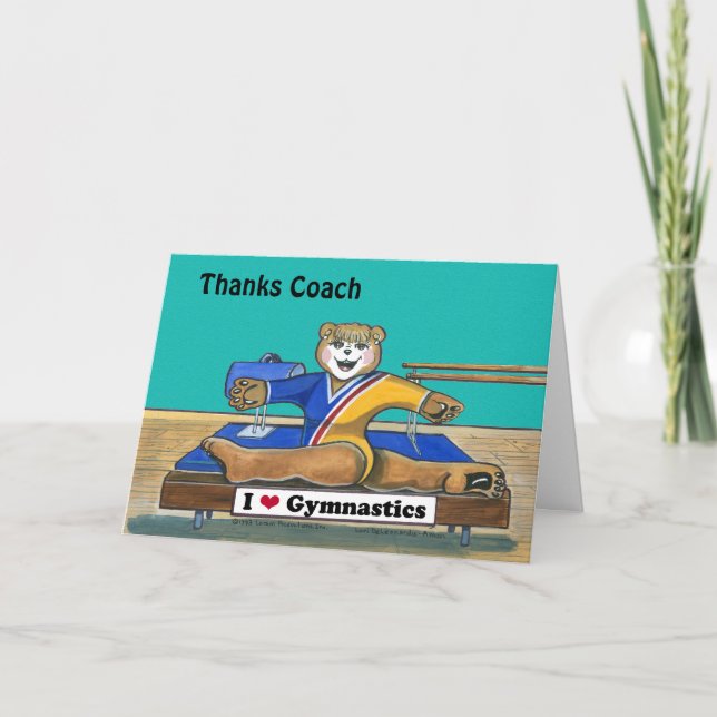 Female Gymnast Greeting Card for Coach (Front)