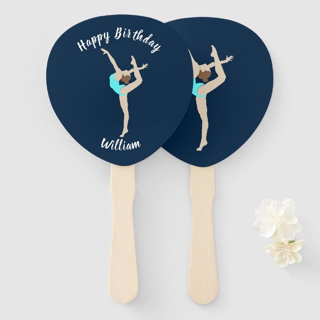 Female Gymnast Hand Fan (Front and Back)
