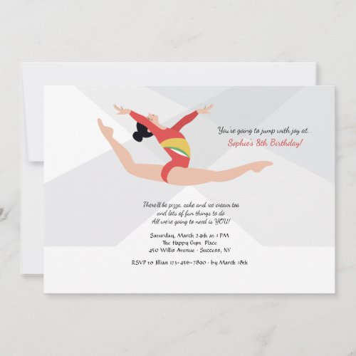 Female Gymnast Invitation