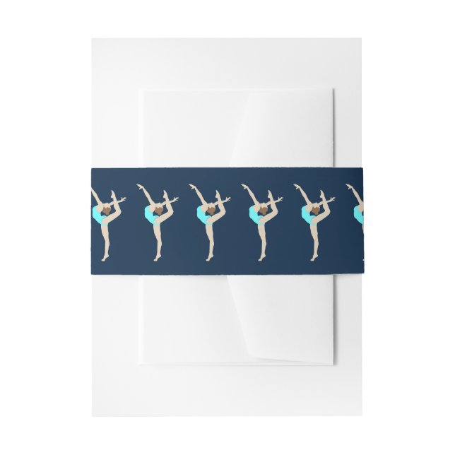 Female Gymnast Invitation Belly Band (Front Example)